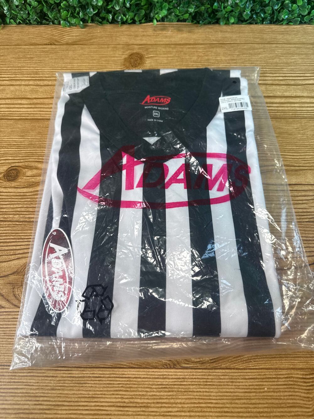 NWT Adams 2XL Referee Basketball 3" Striped Jersey Shirt For Sports Halloween